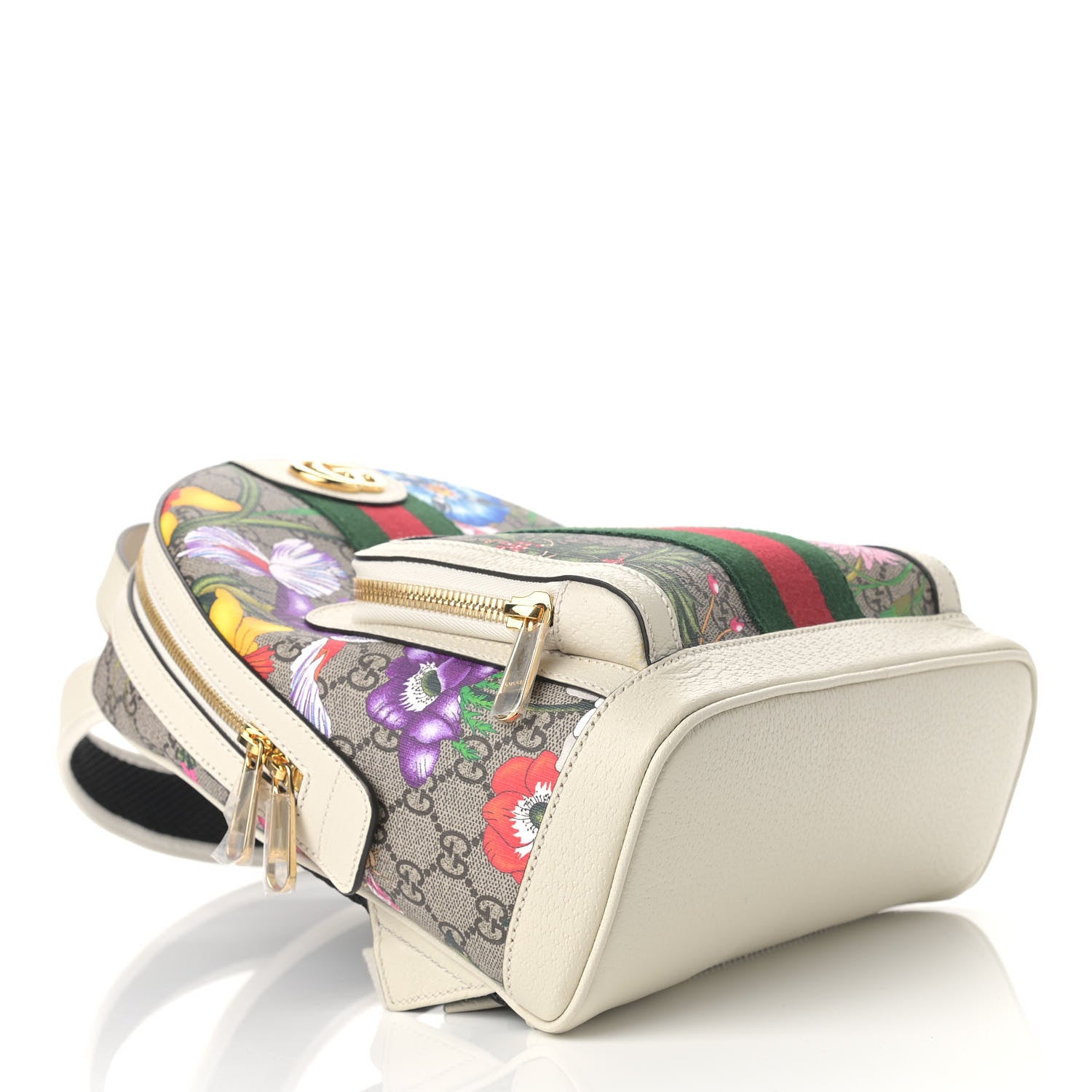 Gucci GG Supreme Monogram Flora Web Small Ophidia Day Backpack White 4 of 9
