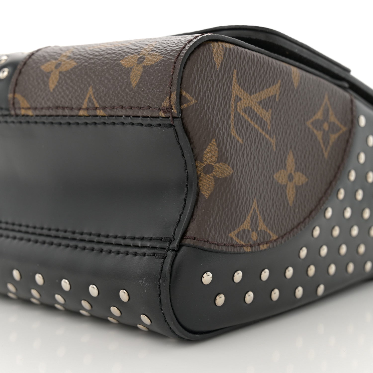 Louis Vuitton Calfskin Monogram Twist Studded Shoulder Bag MM Black 10 of 11