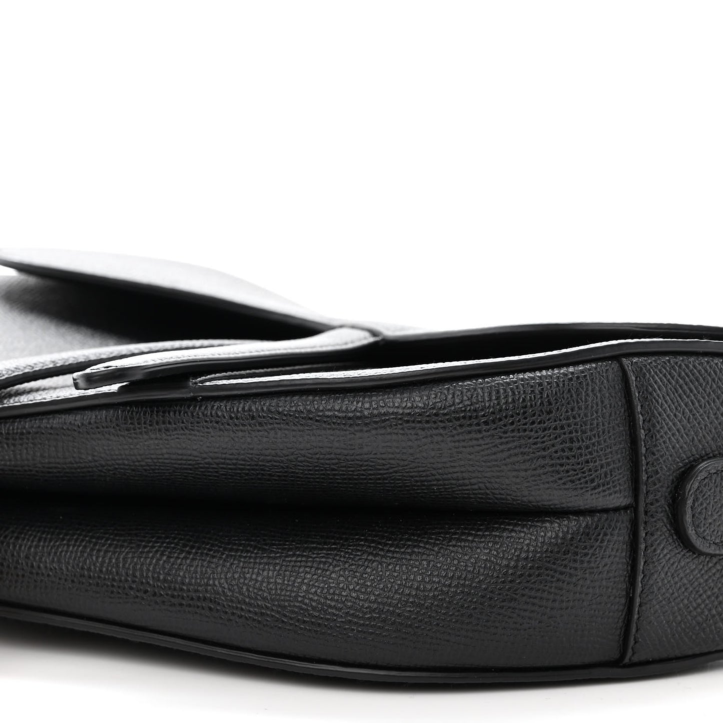 Grained Calfskin Saddle Bag Black