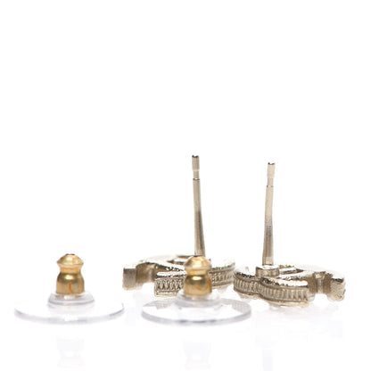 Chanel Pearl Crystal CC Earrings Gold 3 of 4