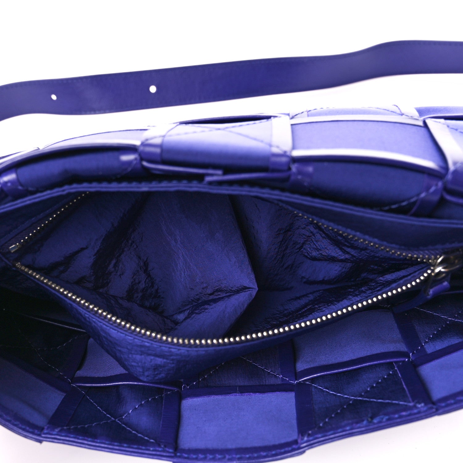 Bottega Veneta Paper Calfskin Maxi Intreccio Cassette Crossbody Bag Purple 6 of 10