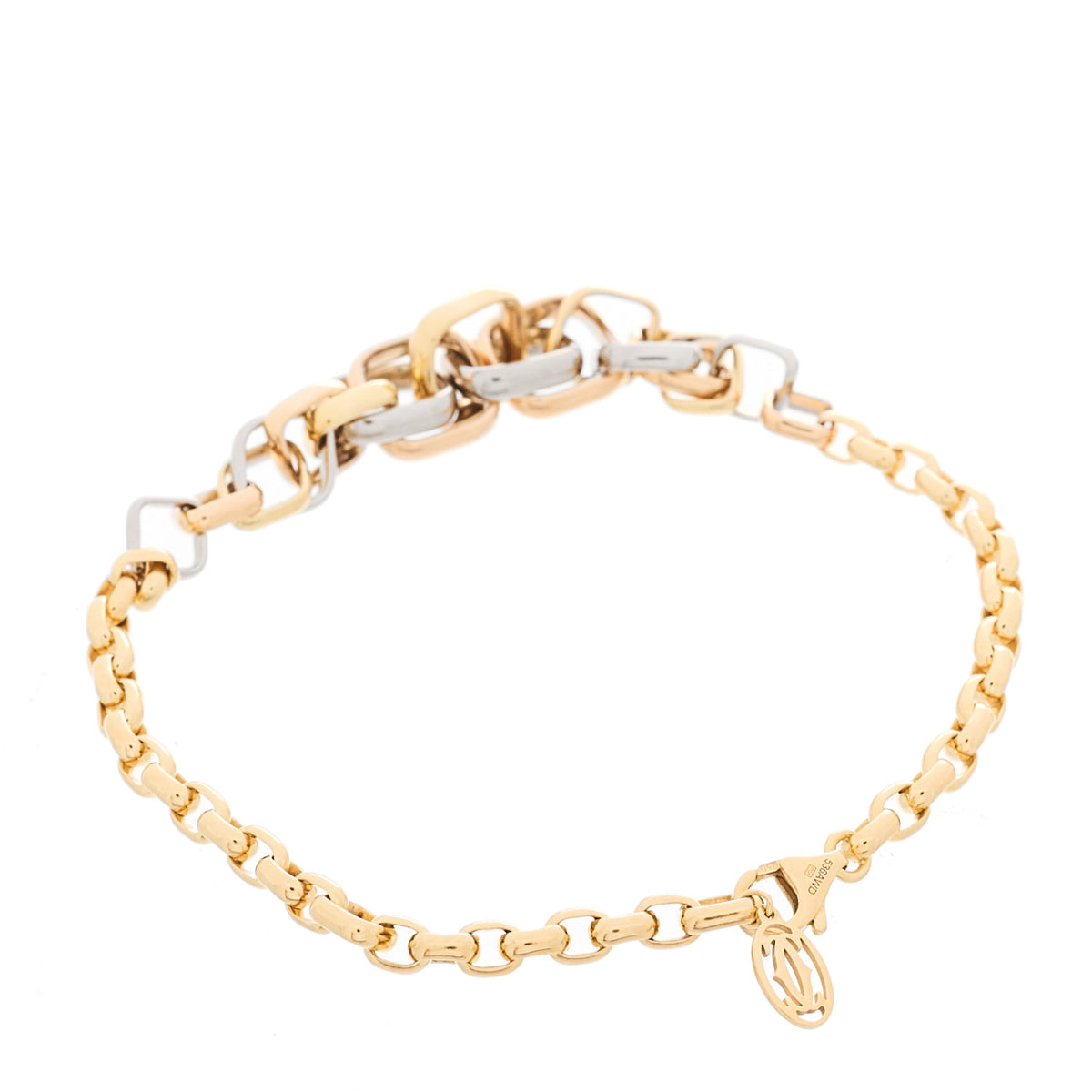 Cartier 18K Pink Yellow White Gold Trinity Cushion Shaped Bracelet 2 of 4