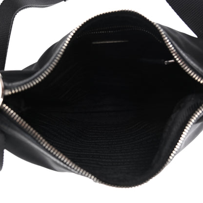 Prada Tessuto Nylon Calfskin Flat Messenger Bag Black 5 of 9
