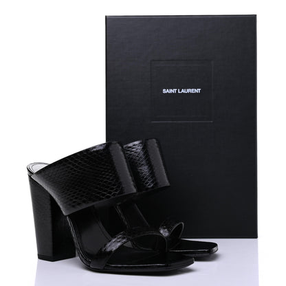 Saint Laurent Snakeskin Oak Mule Sandals 40.5 Black 12 of 12