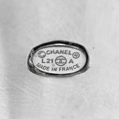 Chanel Crystal CC Crown Signet Ring 54 6.75 Gold 4 of 5