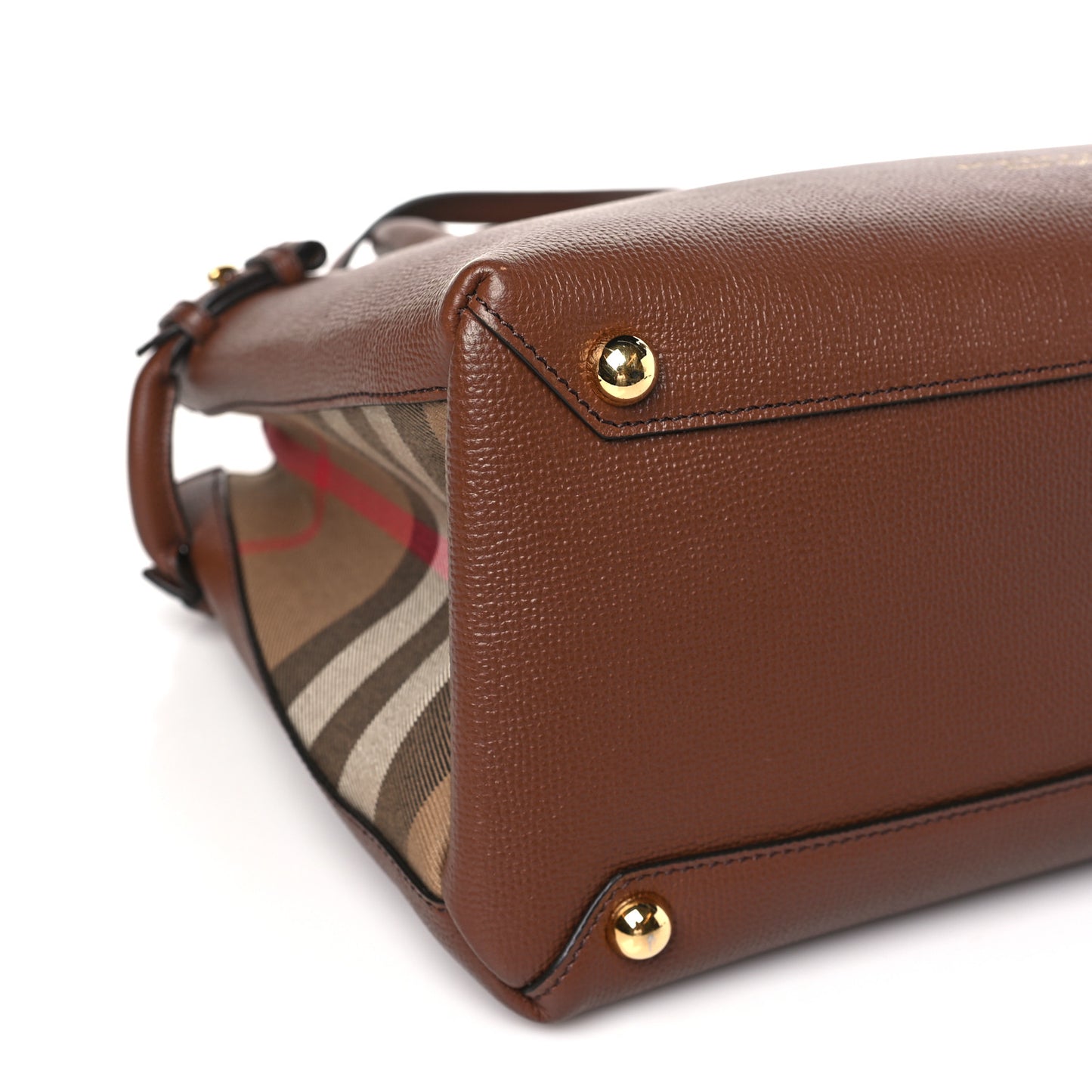 Grainy Calfskin House Check Medium Banner Tote Tan