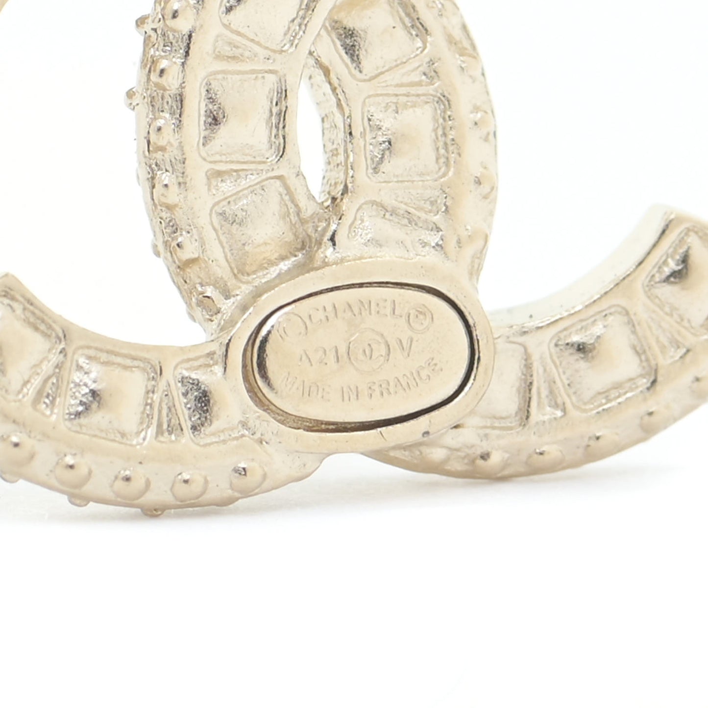 Crystal Timeless CC Earrings Light Gold