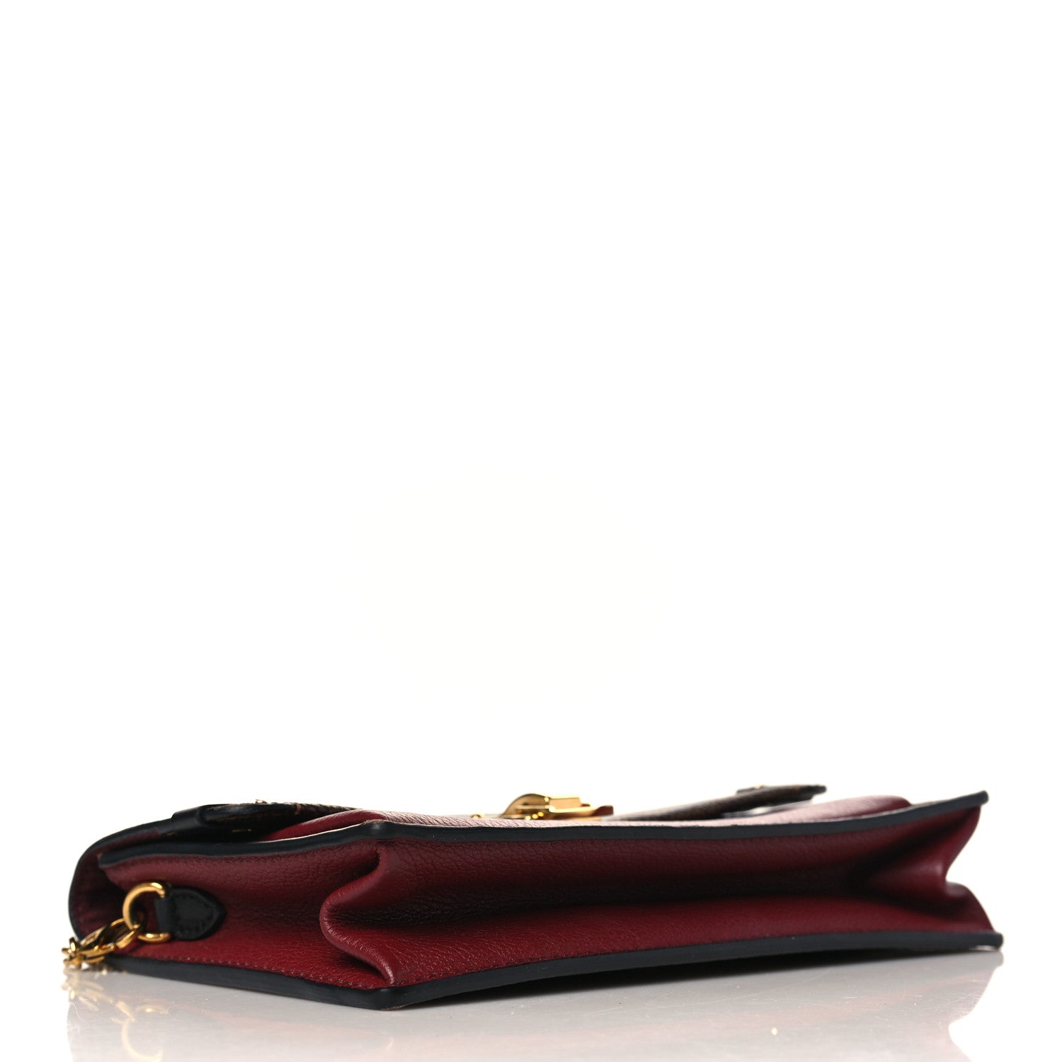 Louis Vuitton Damier Ebene Vavin Chain Wallet Red 3 of 8