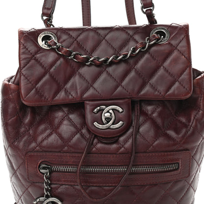 Chanel Glazed Calfskin Quilted Small Salzburg Backpack Burgundy 8 of 10