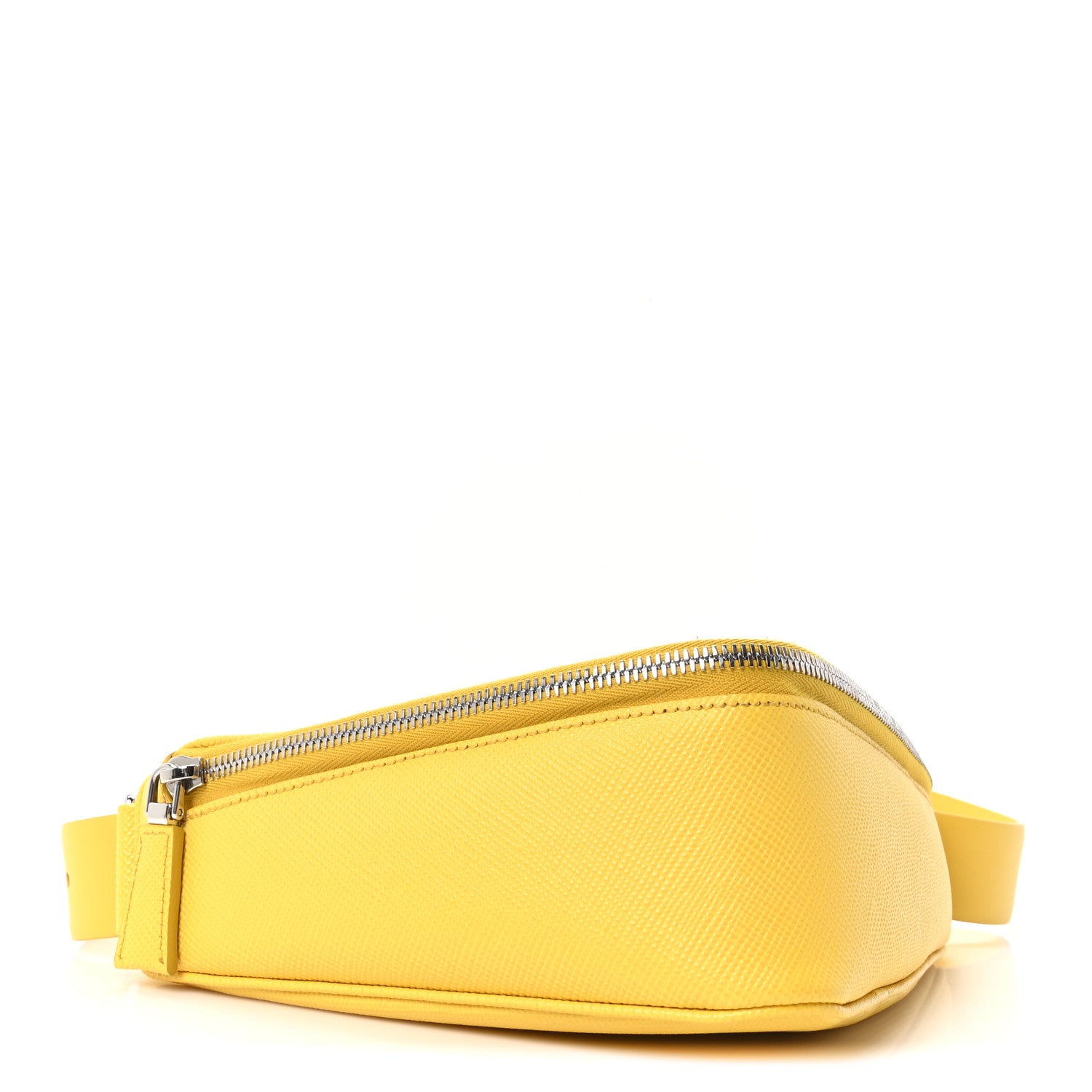 Prada Saffiano Triangle Shoulder Belt Bag Sunny Yellow 4 of 10
