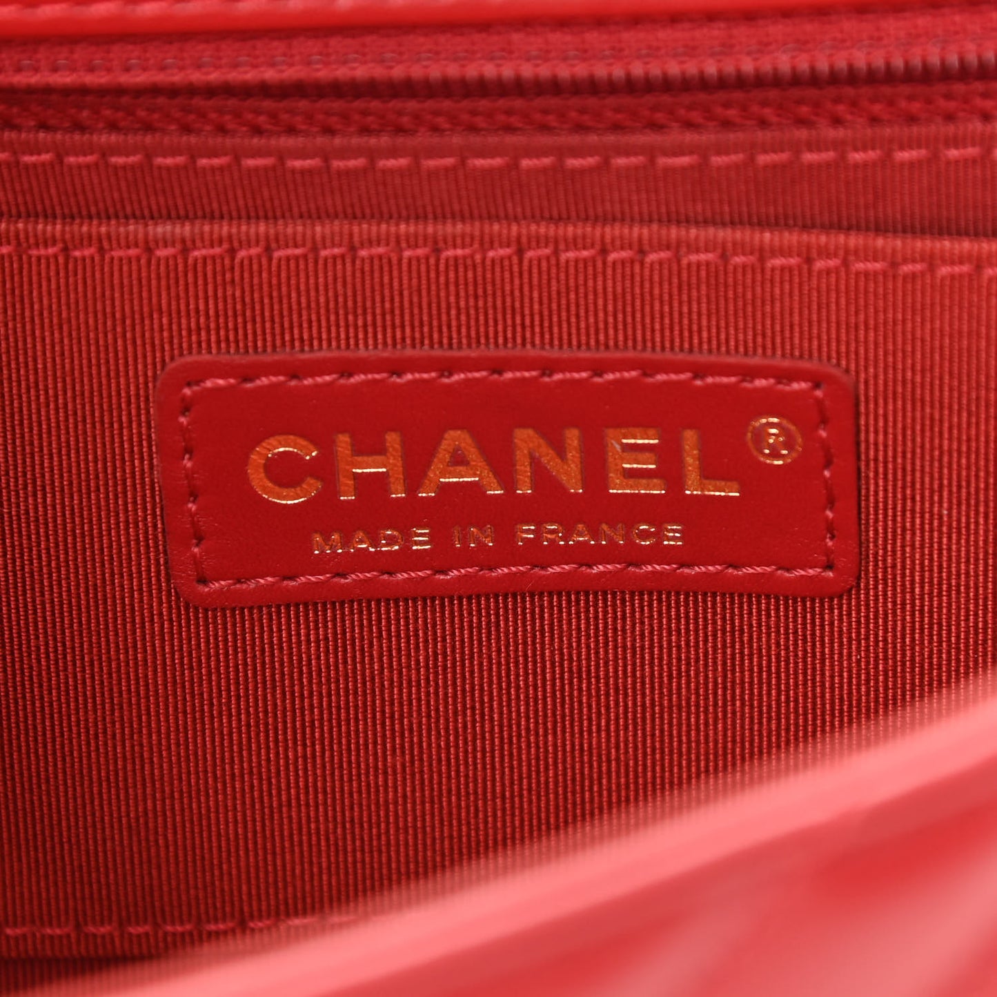 Calfskin Chevron Quilted Mini Statement Flap Red
