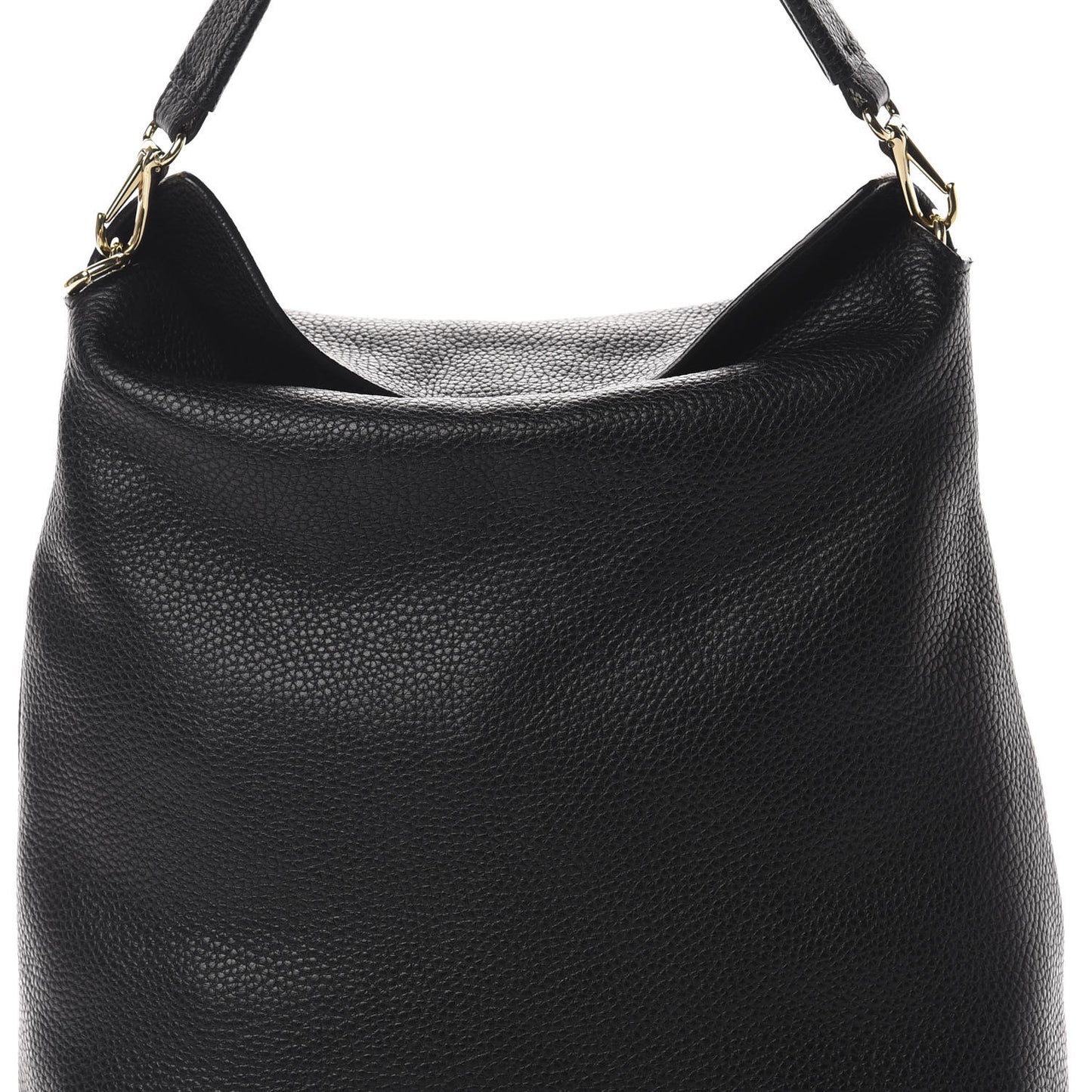 Grainy Calfskin Medium Hobo Black