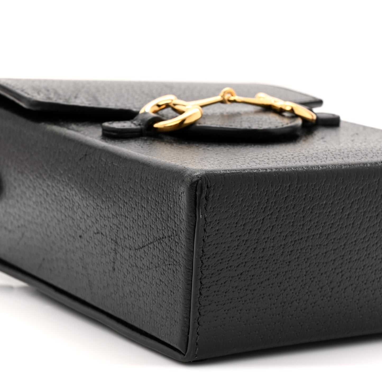 Dollar Calfskin Vertical Horsebit 1955 Crossbody Bag Black