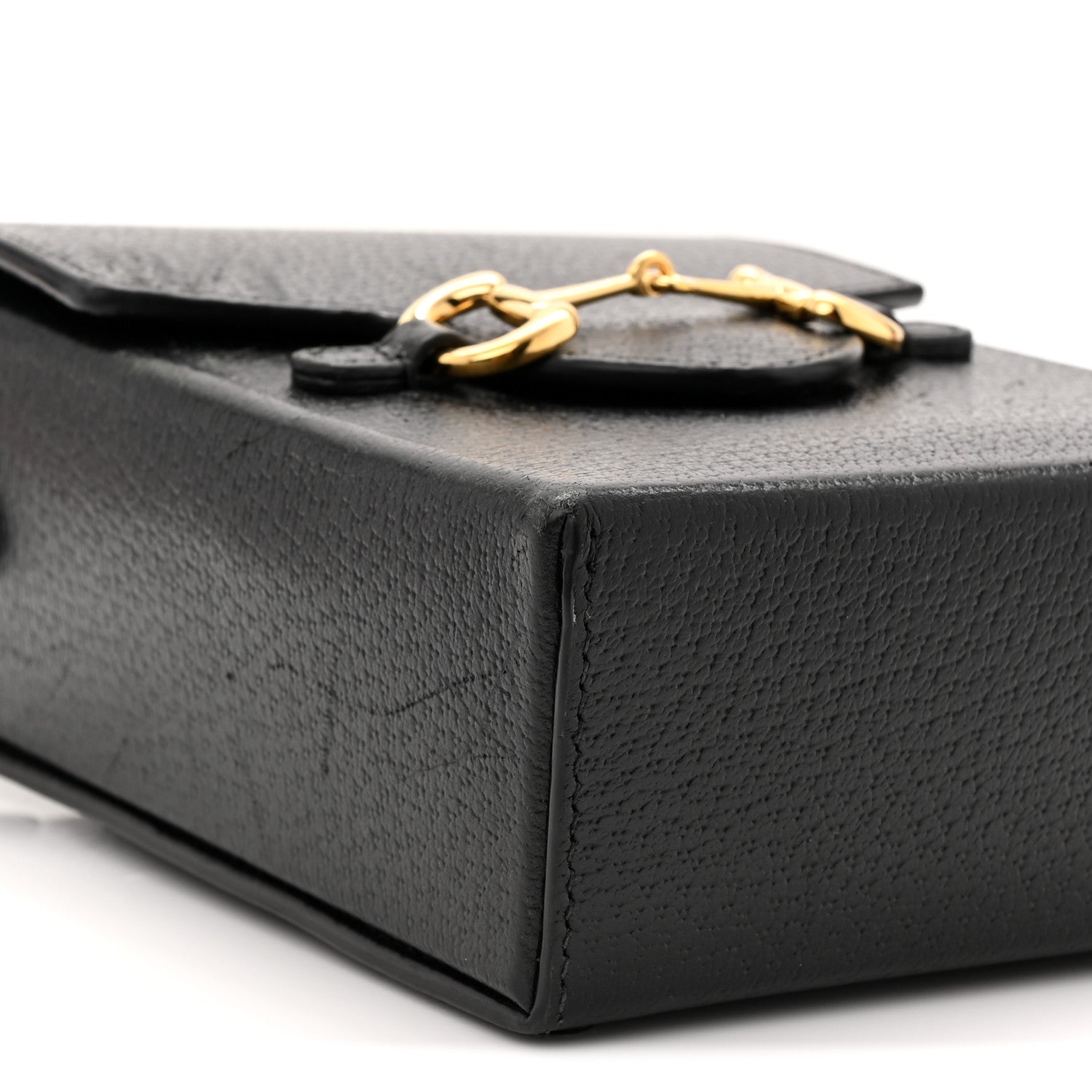 Gucci Dollar Calfskin Vertical Horsebit 1955 Crossbody Bag Black 8 of 10