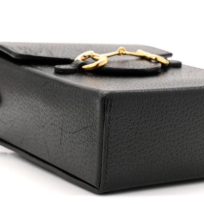 Gucci Dollar Calfskin Vertical Horsebit 1955 Crossbody Bag Black 8 of 10
