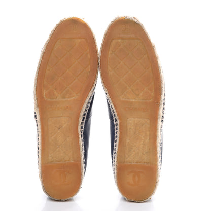Chanel Lambskin CC Espadrilles 38 Dark Navy 5 of 10