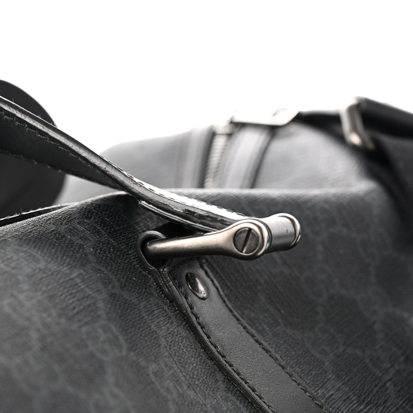 GG Supreme Monogram Medium Carry-On Duffle Bag Black Grey