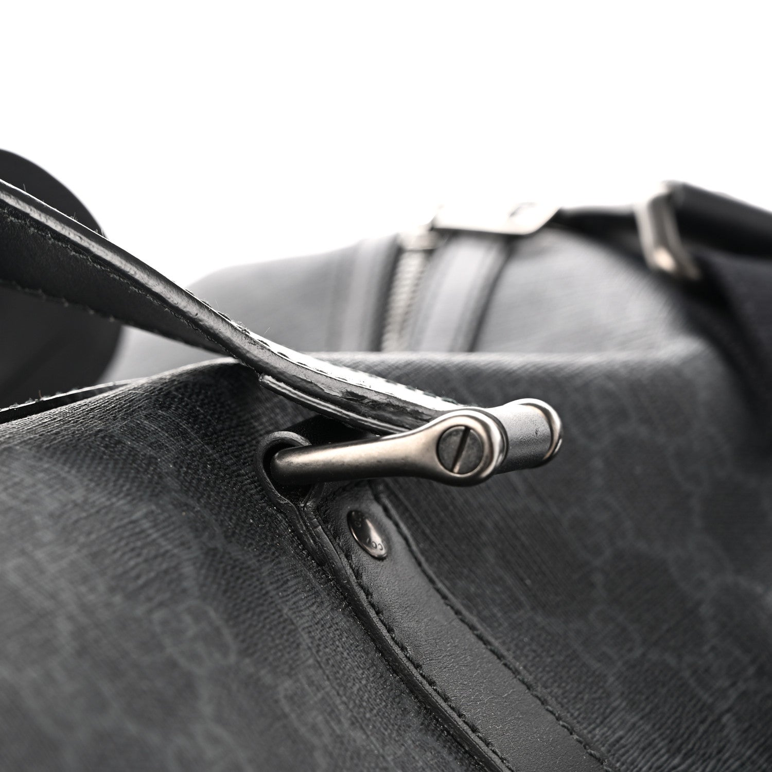 Gucci GG Supreme Monogram Medium Carry-On Duffle Bag Black Grey 13 of 16