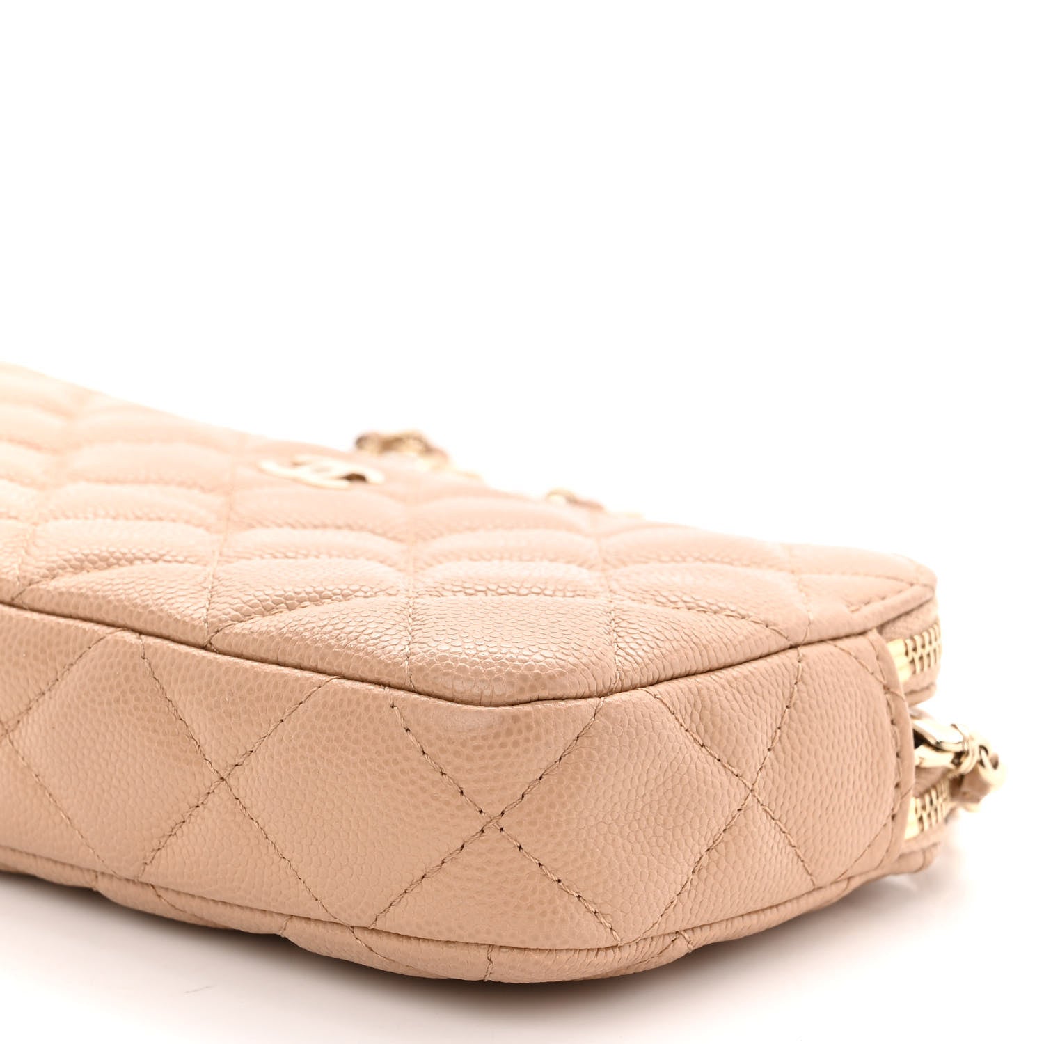 Chanel Caviar Quilted Small Clutch With Chain Beige 13 of 15