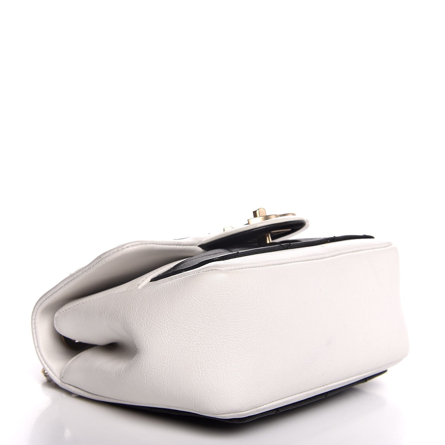Chanel Calfskin Quilted Graphic Mini Flap Bag Black White 4 of 11