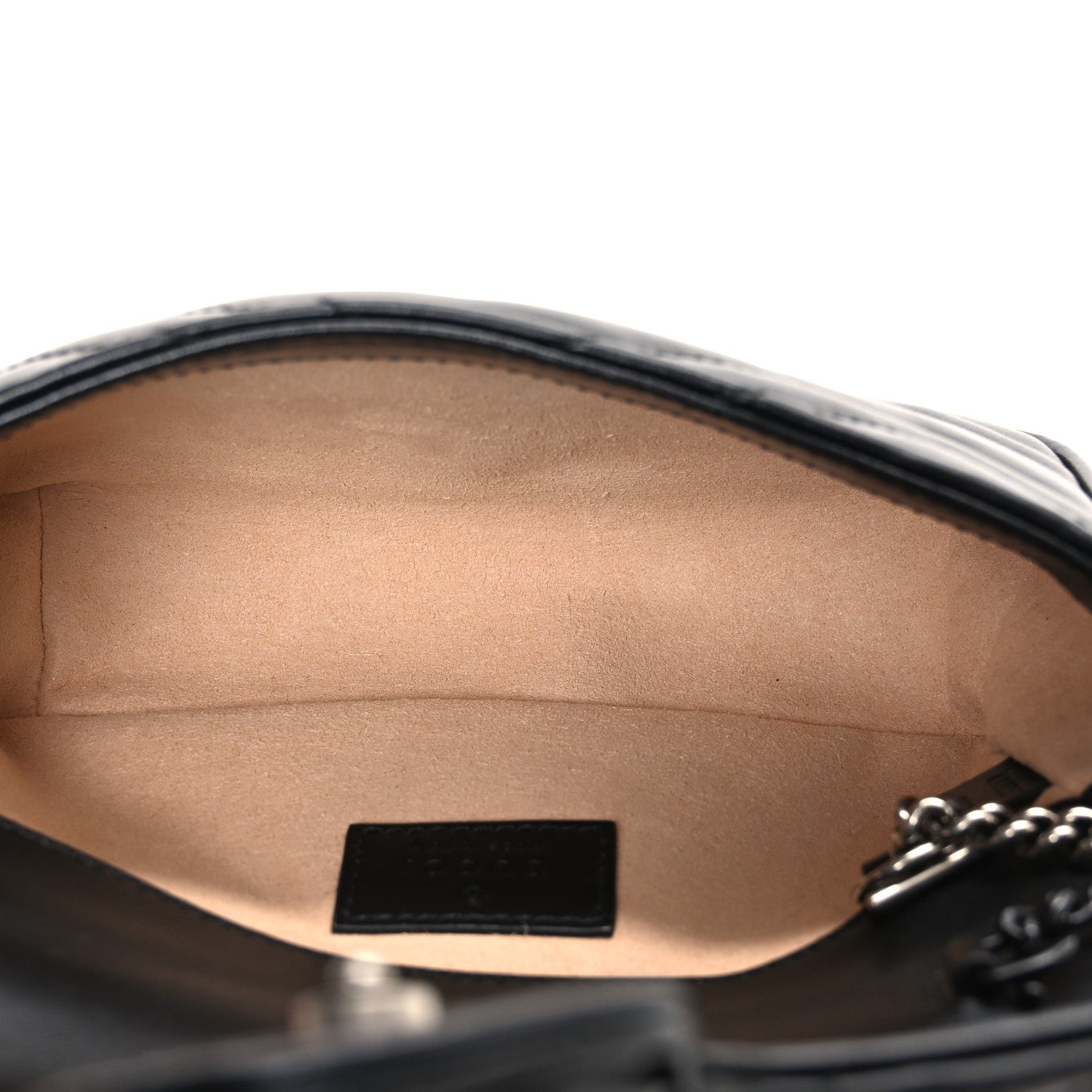 Gucci Calfskin Matelasse Monochrome GG Marmont Chain Belt Bag Black 5 of 10