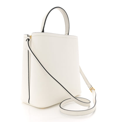 Prada Saffiano Cuir Medium Panier Bucket Bag  Bianco Black 3 of 10