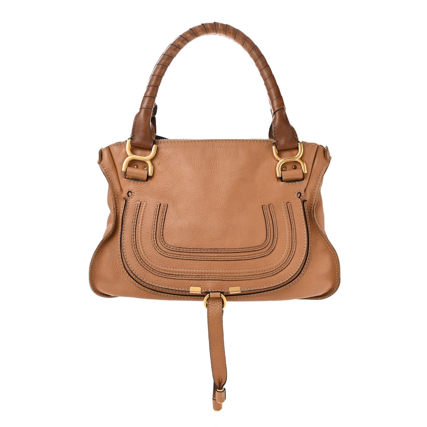 Calfskin Medium Marcie Satchel Light Tan