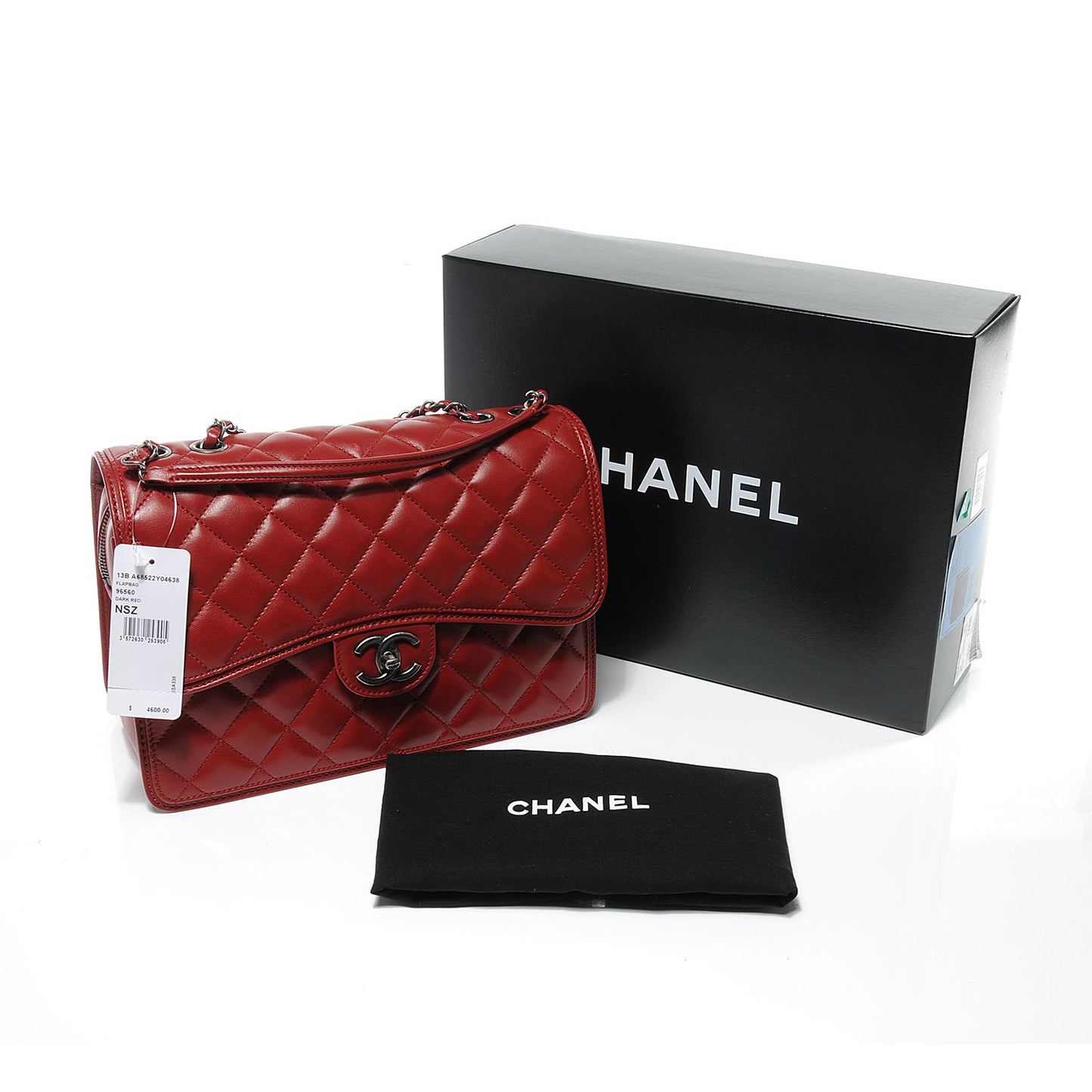 Lambskin Quilted Citizen Zip Large Flap Dark Red
