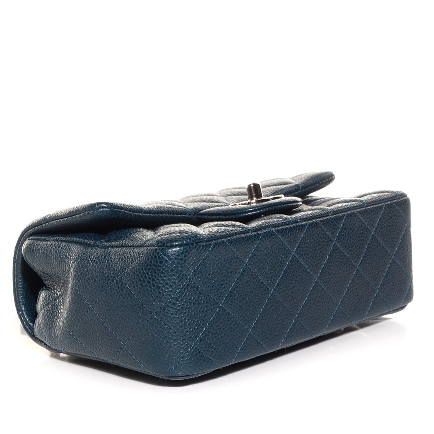Chanel Pearly Caviar Quilted Mini Rectangular Flap Navy Blue 5 of 9