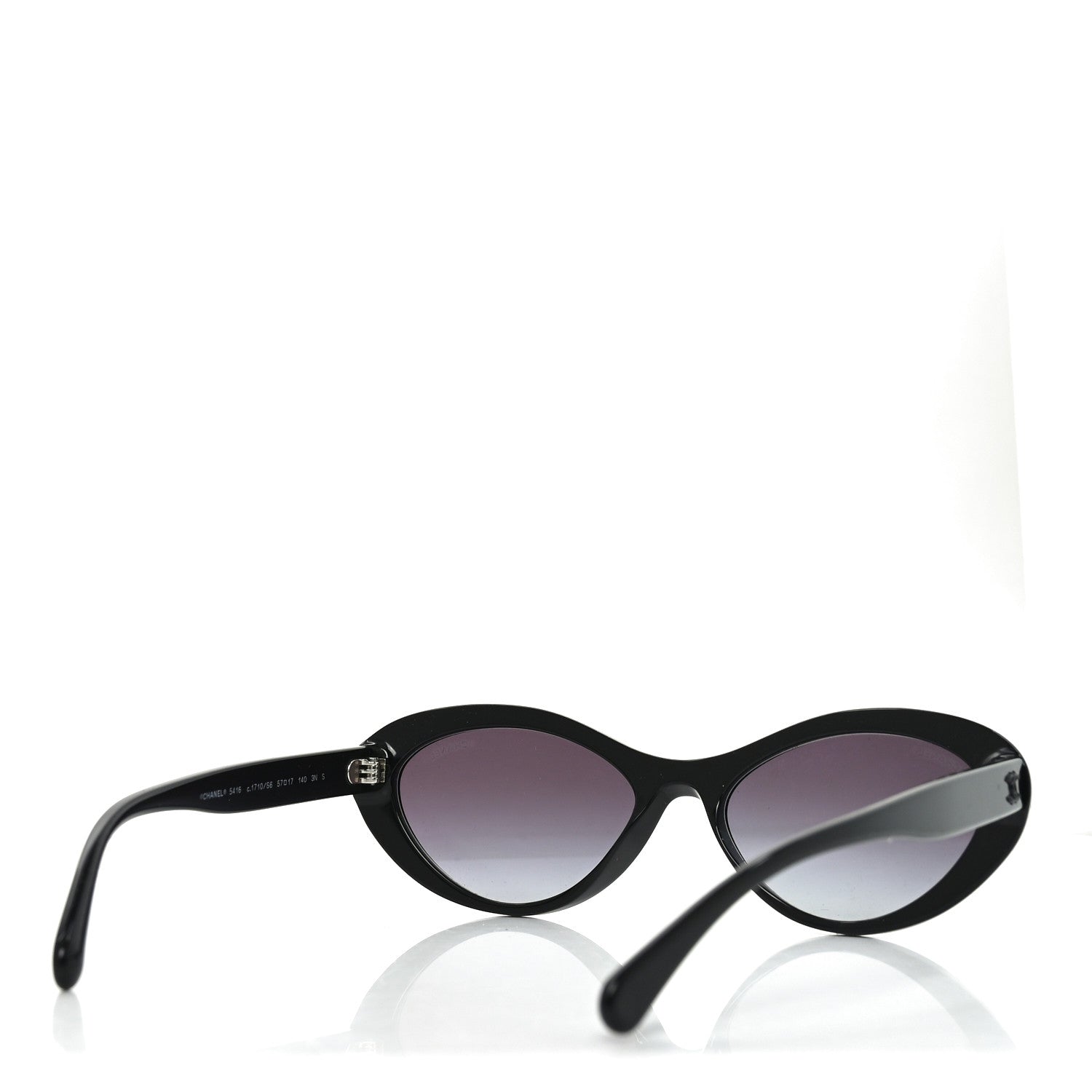 Chanel Acetate Oval Sunglasses 5416 Black Green 4 of 7
