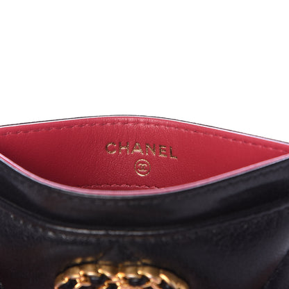 Chanel Shiny Goatskin Quilted Chanel 19 Card Holder Black 6 of 8