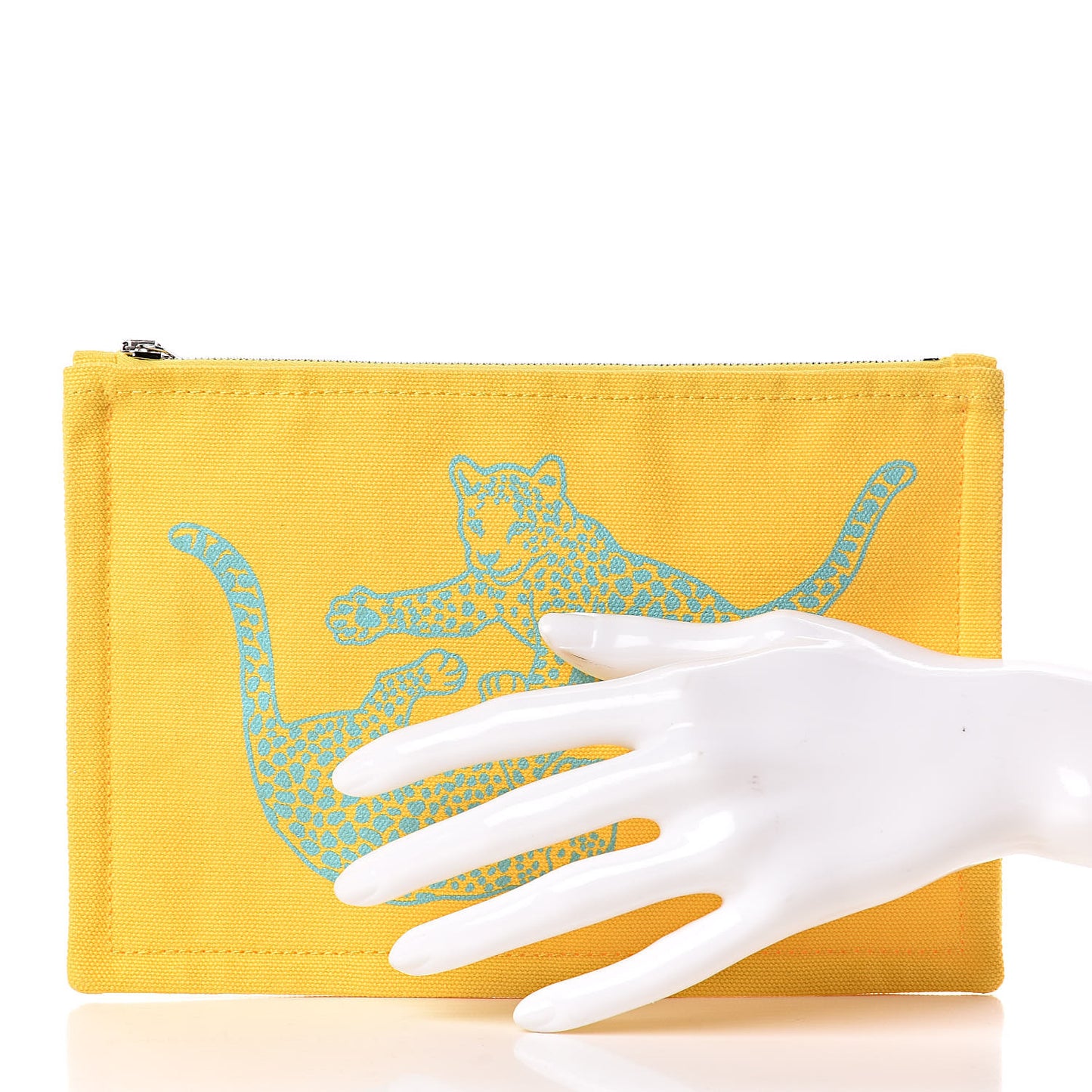 Cotton Canvas Leopards Small Flat Case
