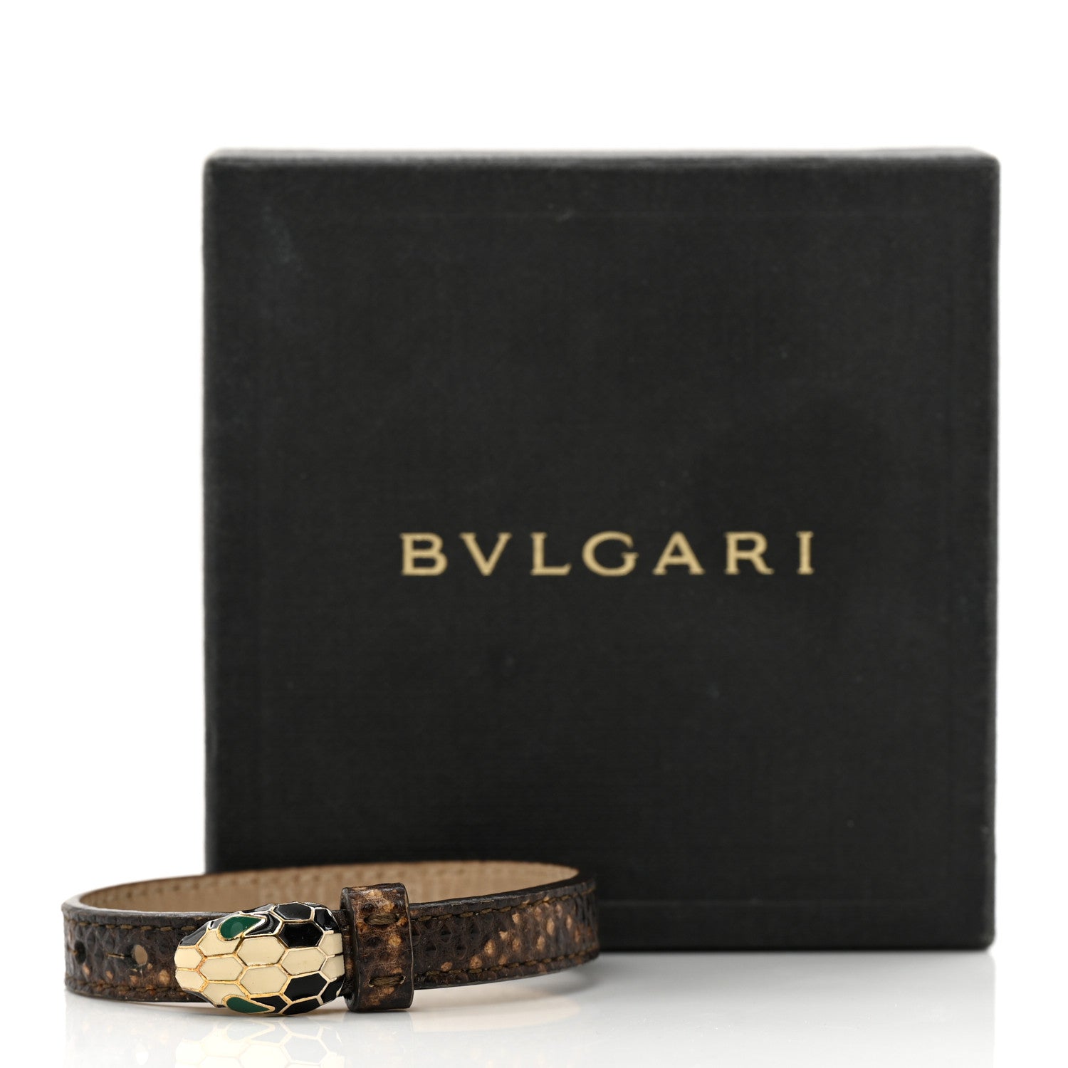 Bulgari Karung Snakeskin Serpenti Forever Bracelet Brown 6 of 6