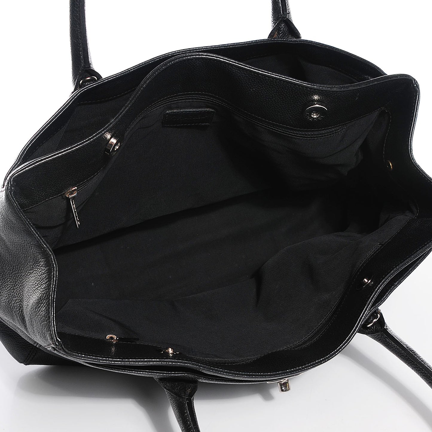 Calfskin Cerf Executive Shopper Tote Black