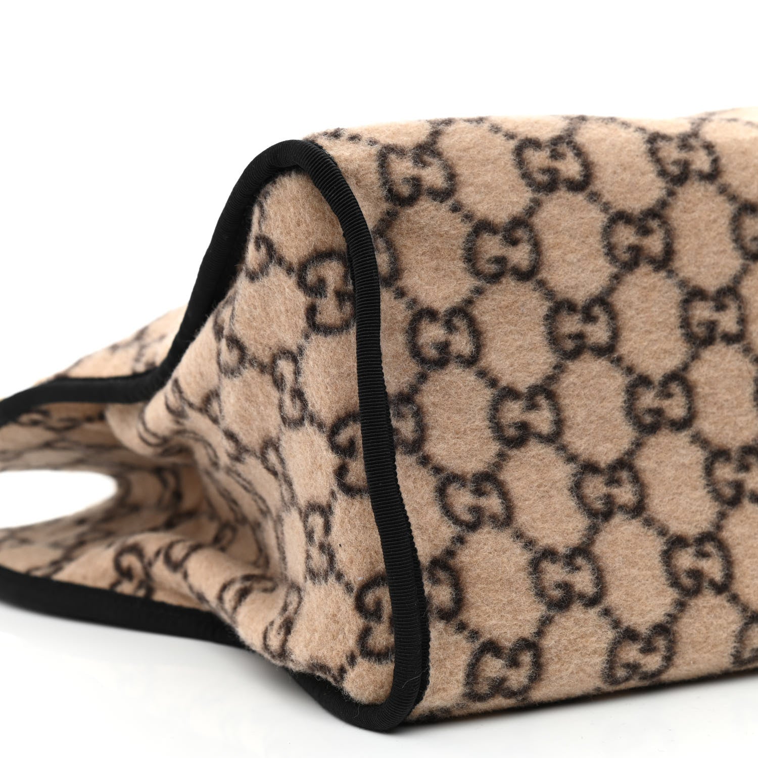 Gucci Covered Wool GG Monogram Large Tote Bag Beige Ebony 9 of 10