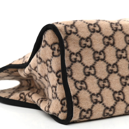Gucci Covered Wool GG Monogram Large Tote Bag Beige Ebony 9 of 10