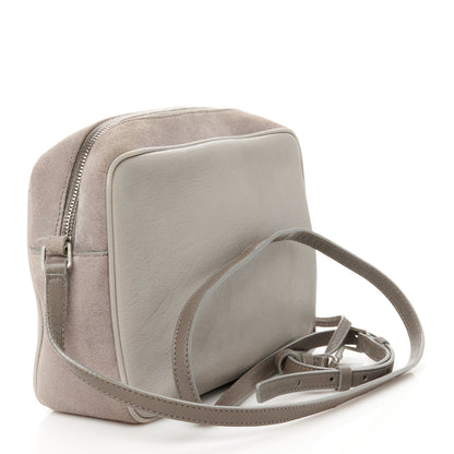 Saint Laurent Lambskin Suede Monogram Small Lou Camera Bag  Fog 3 of 10