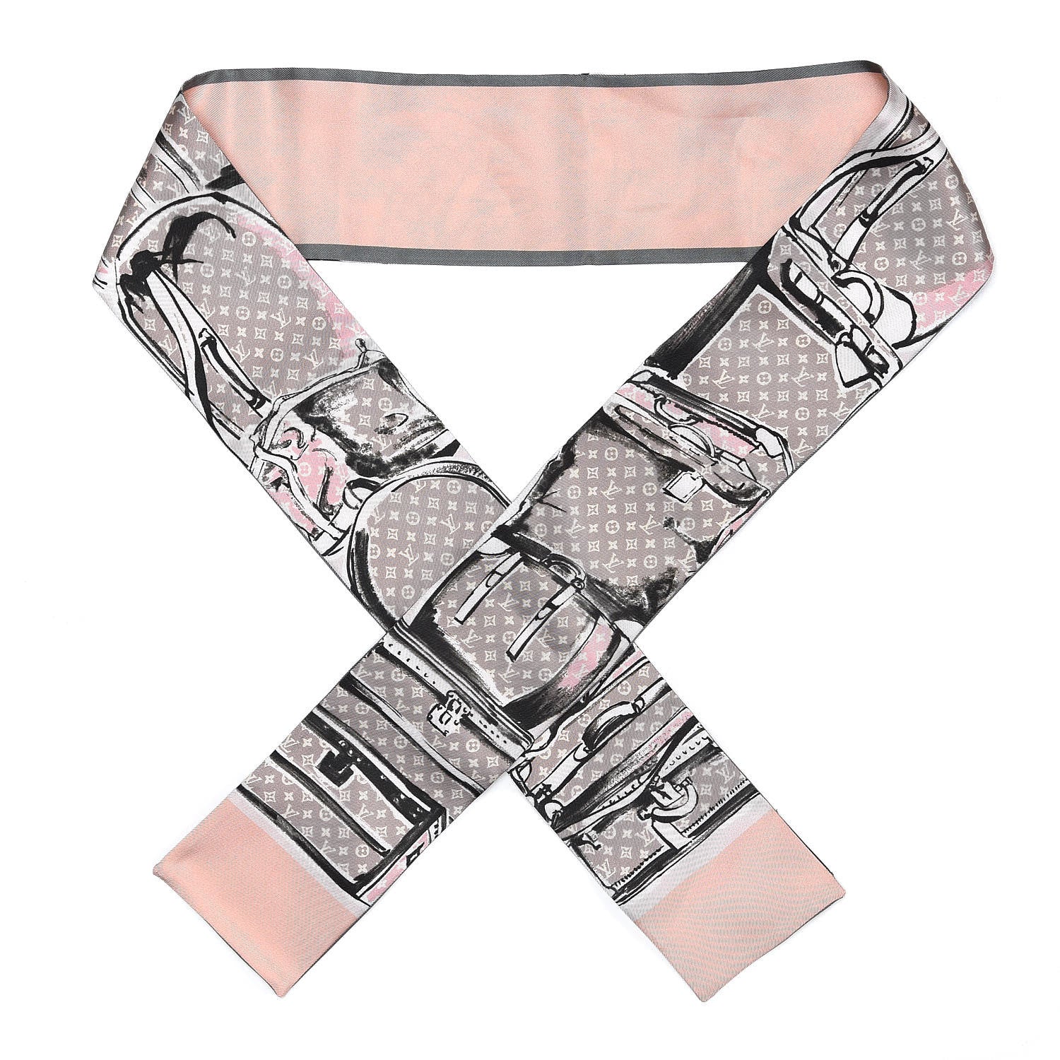 Louis Vuitton Silk Monogram Trunks Bandeau Rose Poudre 1 of 5