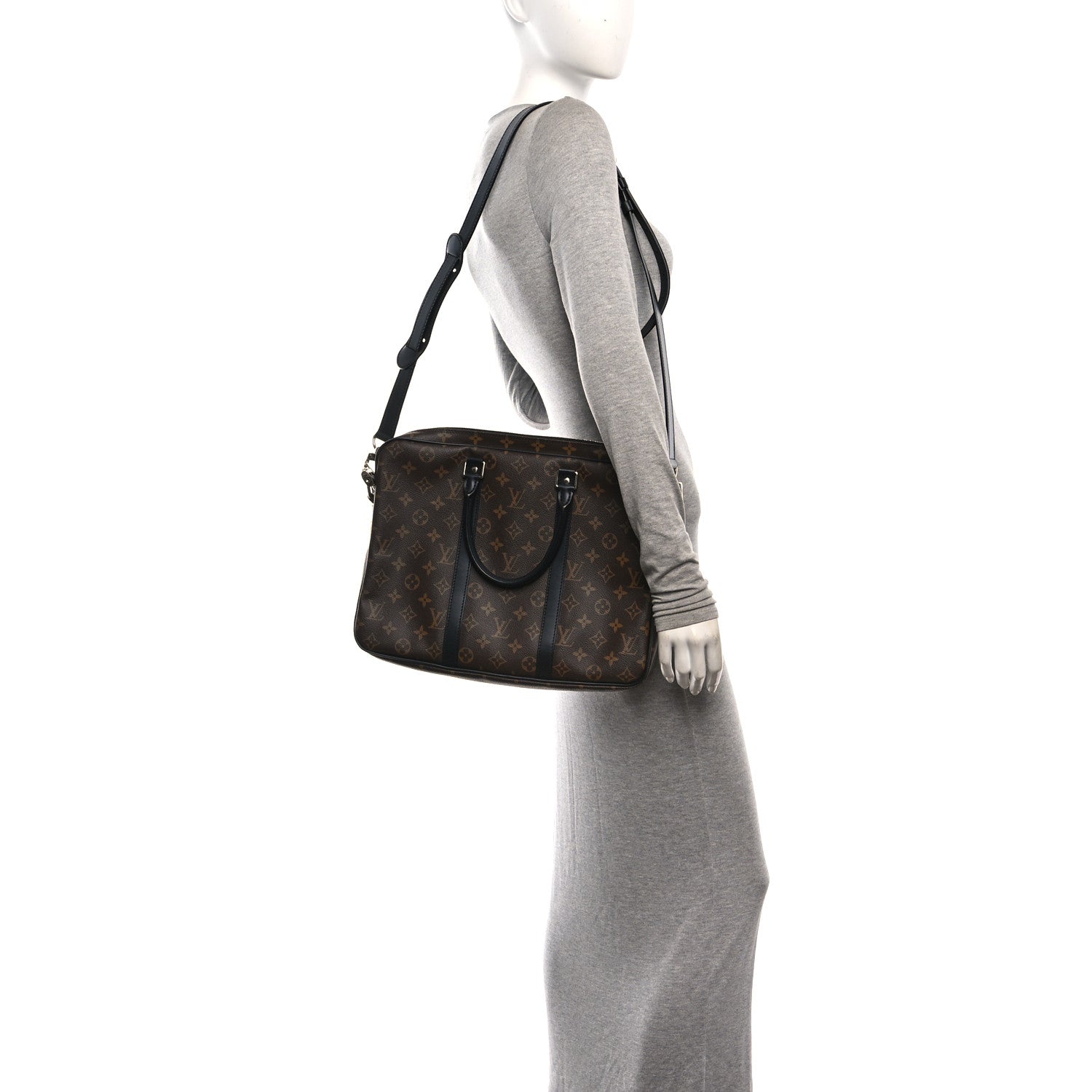 Louis Vuitton Monogram Macassar Porte-Documents Voyage PM 2 of 9