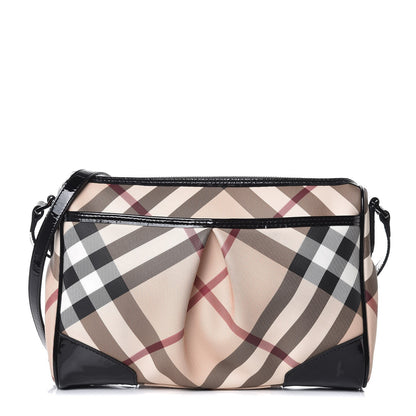 Burberry Patent Trim Nova Check Crossbody Black 1 of 9