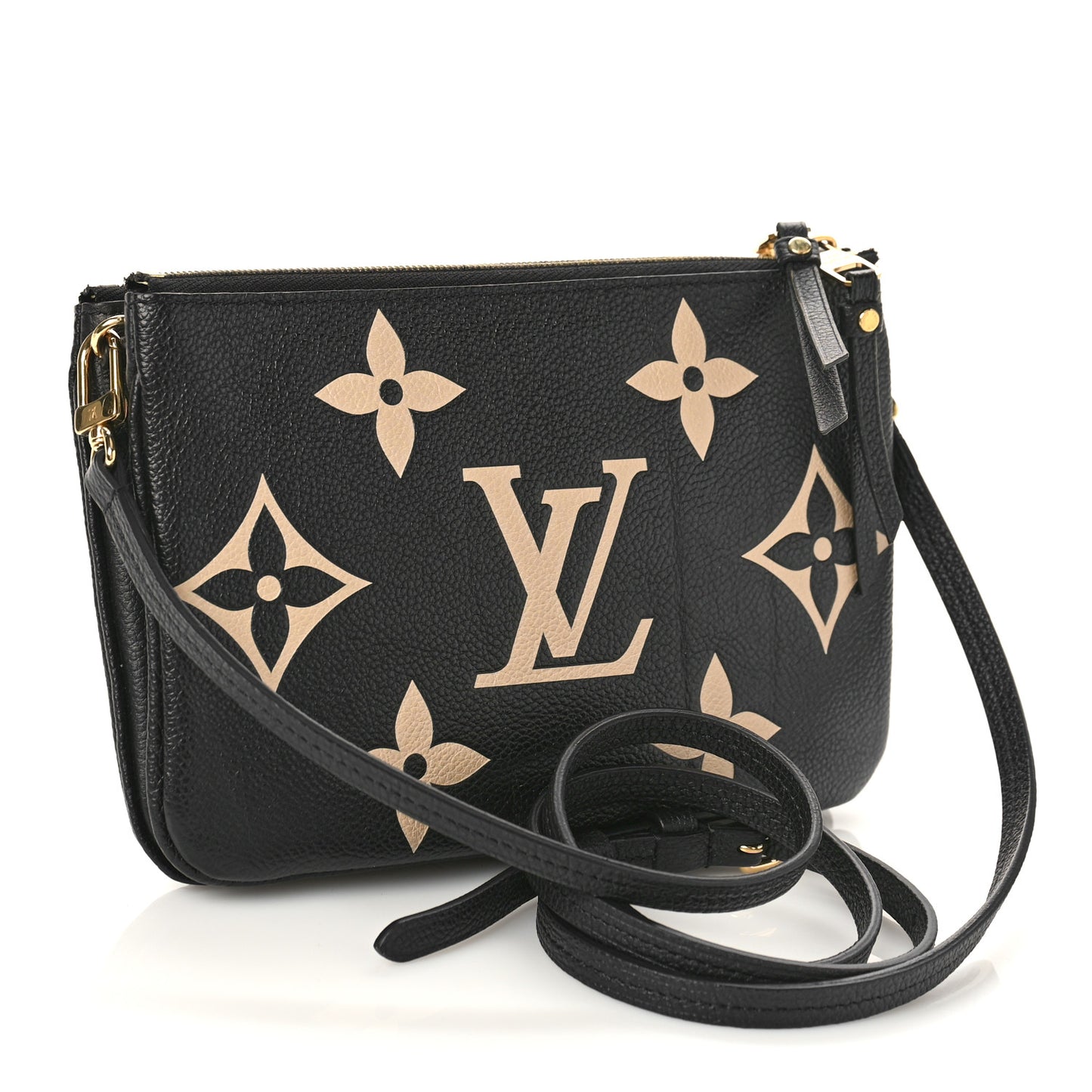 Empreinte Monogram Giant Double Zip Pochette Black Cream