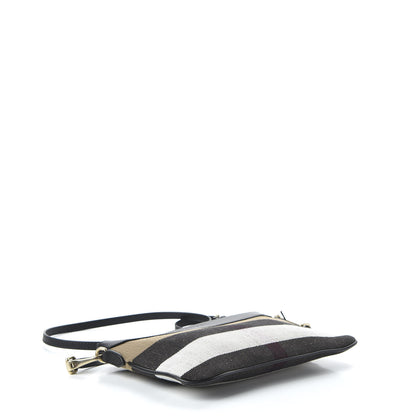 Burberry House Check Derby Peyton Crossbody Clutch Bag Black 4 of 9