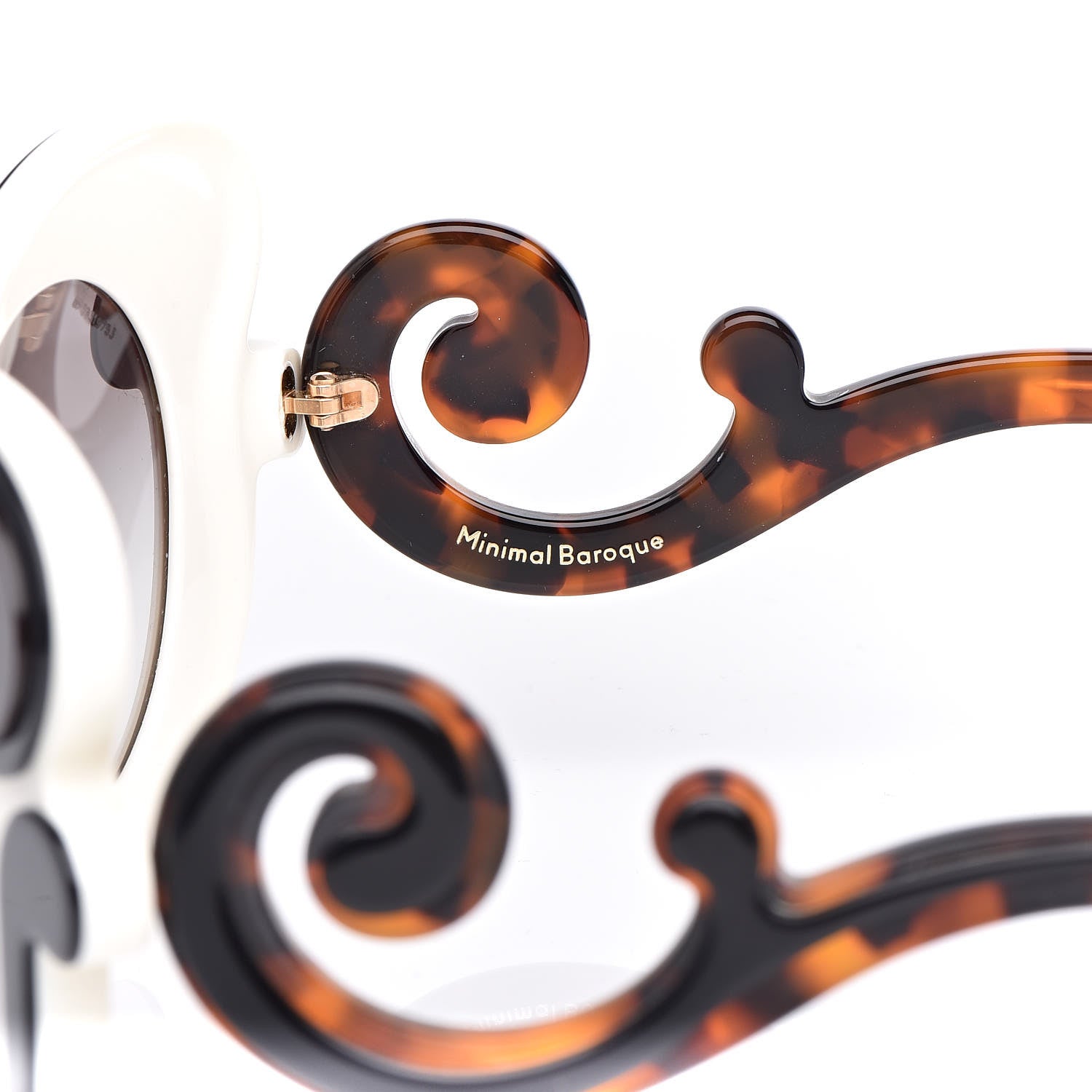 Prada Minimal Baroque Sunglasses SPR 23N Chalk White Black Cocoa 5 of 8