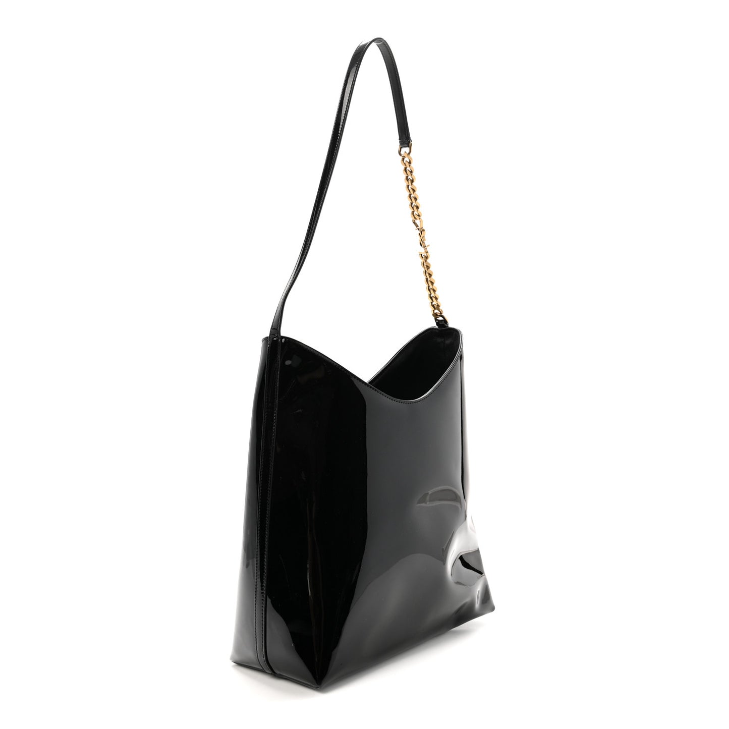 Patent Calfskin Rendez-Vous Hobo Black