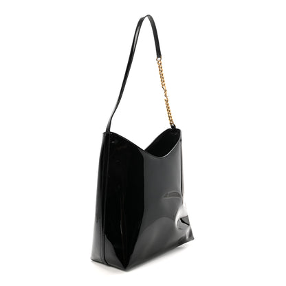 Saint Laurent Patent Calfskin Rendez-Vous Hobo Black 4 of 10