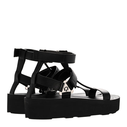 Hermes Calfskin Womens Enid Sandals 37 Black 4 of 8