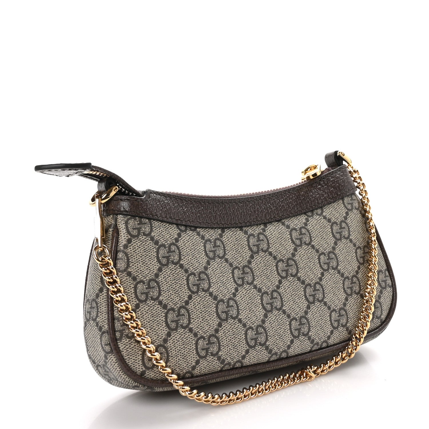 Gucci GG Supreme Monogram Textured Dollar Calfskin Mini Ophidia Chain Bag Beige Ebony 3 of 10