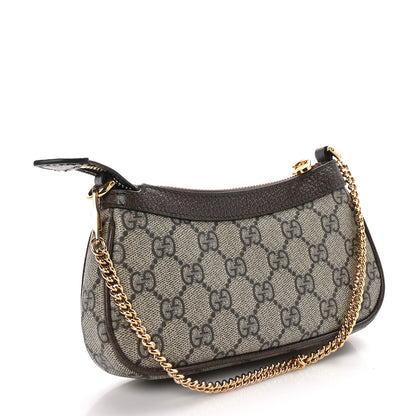 Gucci GG Supreme Monogram Textured Dollar Calfskin Mini Ophidia Chain Bag Beige Ebony 3 of 10