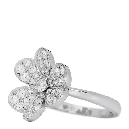 Van Cleef & Arpels 18K White Gold Diamond Small Frivole Ring 52 6 3 of 6