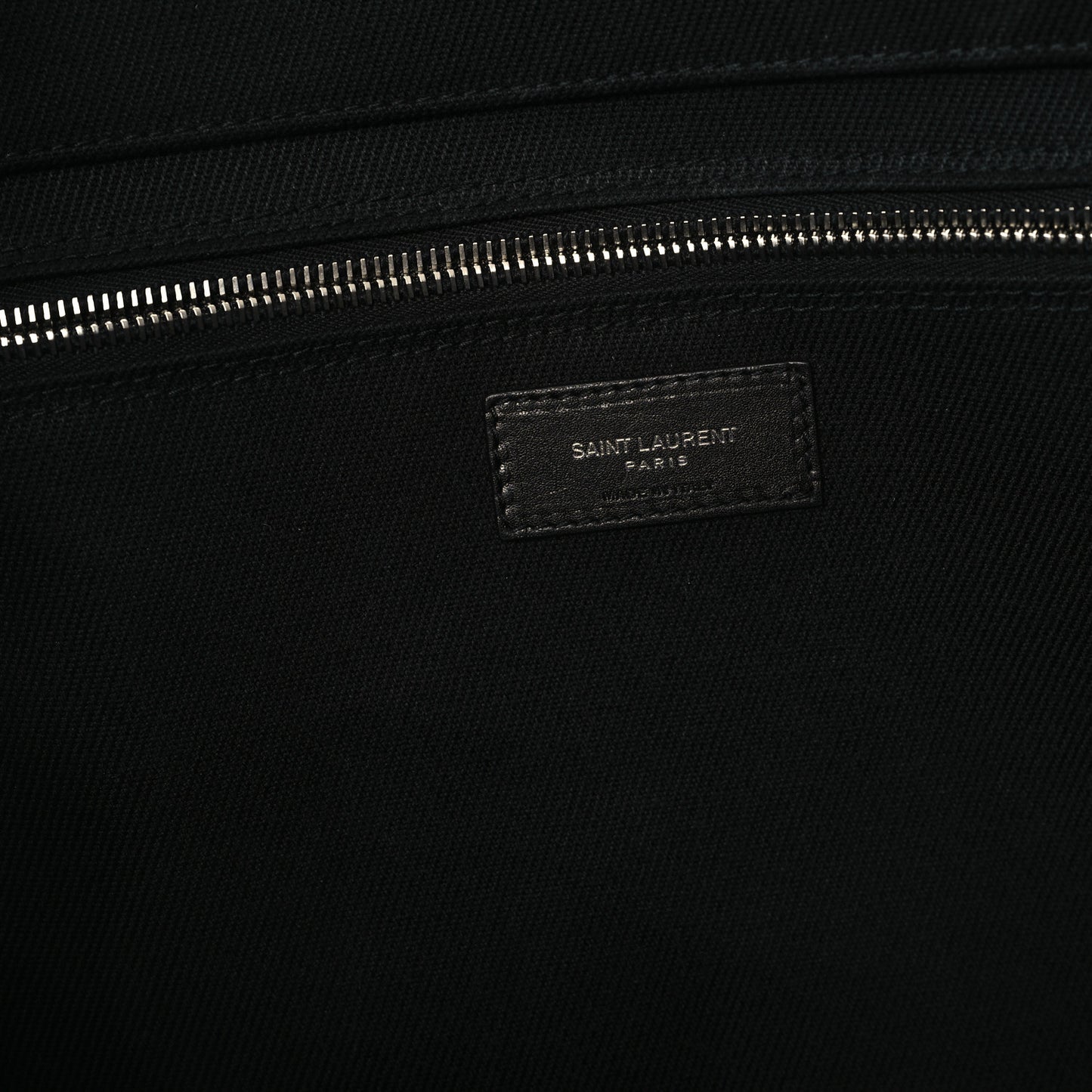 Linen Calfskin Rive Gauche Tote Black